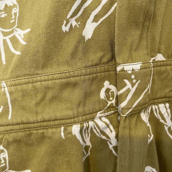 My Little Belleville Mustard Willow Printed Short Sleeve Romper Women's Small - Picture 5 of 8